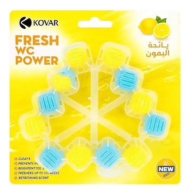 Kovar Lemon Scented Toilet Rim Block Cleaner In Square Shape For Clean And Refreshing Scent