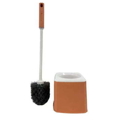 Zhongxing Deep Cleaning Long Handle Toilet Brush With Holder- Peach