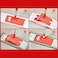 Kovar Microfiber Dust And Floor Cleaning Flat Mop With Stainless Steel Handle- Red
