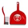 Kovar Table Dustpan And Sweeping Brush Set With Long Bristle- Red