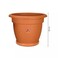 Plastic Pot For Indoor And Outdoor Plants With Tray, Brown Dahlia Planter For Balcony Or Garden Decoration- 9 Inch