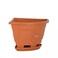 Plastics Flower Pot Corner Shelf Planter With Tray For Indoor Outdoor Use, Brown