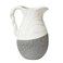 Ceramic Rustic Double Shade Farmhouse Vase With Handle- White