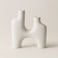 Modern Decorative Ceramic Flower Vases And Planters In Two Vase Attached Design- White