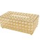 Vintage Design Rectangular Facial Tissue Box With Crystal Stone In Metal Frame- Golden