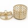 Crystal Round Jewelry Box With Crystal Stone In Metal Frame And Bow Knot Lid 13X21Cm- Golden