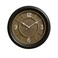 Battery Operated Classic Analogue Wooden Wall Clock With Golden Interior- Black