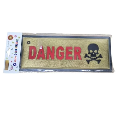 Italo Golden Danger Printed Sticker With Symbol- 28X11Cm