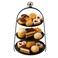 Round And Flat 3 Tier Dessert Display Rack In Different Size With Metal Frame- Black