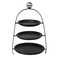 Round And Flat 3 Tier Dessert Display Rack In Different Size With Metal Frame- Black