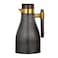Al Marjan Arabic Vacuum Flask 1Ltr With Gold Finish In Lid And Handle 29cm- Black