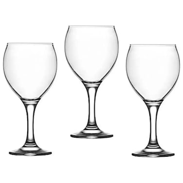 Lav Misket Goblet Clear Elegan Wine Glassware Set 210CC- 3pcs