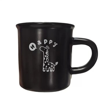 Ceramic Cute Giraffe Cartoon Coffee Mug- Black