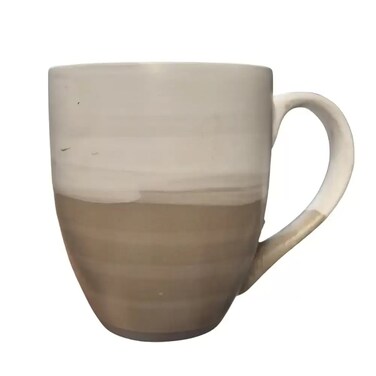 Ceramic Double Color Shade Embossed Design Stoneware Coffee Mug- Multicolor
