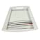 Sarvah Melamine 17 Inch Black And Red Line Designed Rectangle Serving Tray With Handle- White