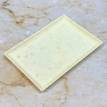 Dynasty Melamine Marble Designed 10 Inch Rectangle Tray- Ivory