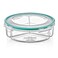 Round Airtight Borosilicate Glass Lunch Box With Three Compartments- Green