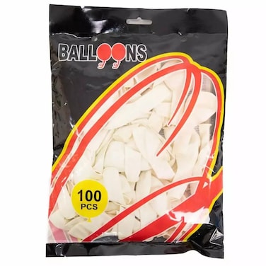 Balloons Decoration Wedding, Birthday Party, Party Occasion, 100Pcs, White Pack Of 3
