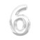 Number Letter 6 Aluminum Hanging Foil Balloon For Wedding And Party Decoration - Silver Color Pack Of 3