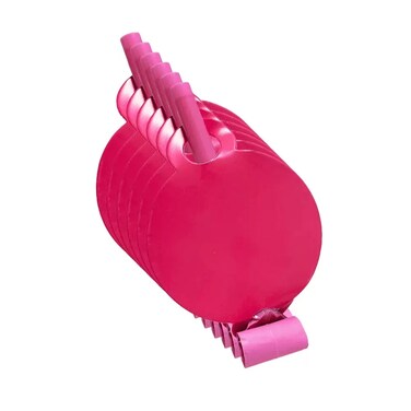 Happy Birthday Party Paper Blowouts Noise Makers 6Pcs- Pink Pack Of 3