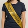 Happy Birthday Printed Cross Fabric Party Sash With Black Letter- Golden Pack Of 3