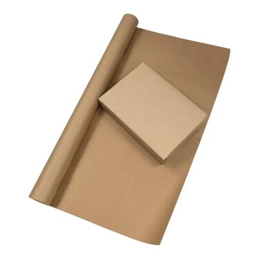 Heavy Duty Kraft Wrapping Paper Roll Natural Recyclable Paper 70Cmx5Mtr- Brown Pack Of 3