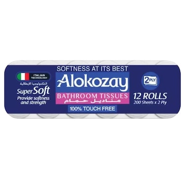 Alokozay Bathroom Tissues Super Soft Tissues- 200 Sheets X 2 Ply