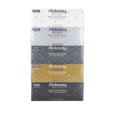 Alokozay Soft Facial Tissue 170X2 Ply White Tissue- 5Pcs