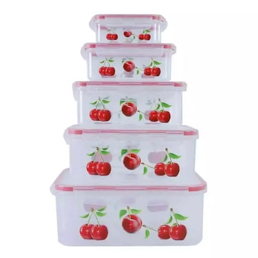 Plastic Food Grade Food Storage Box Food Containers In Different Sizes- 5Pcs