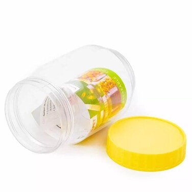 Sunpet Plastic Round Food Container Transparent With Yellow Cover Capacity 300Ml