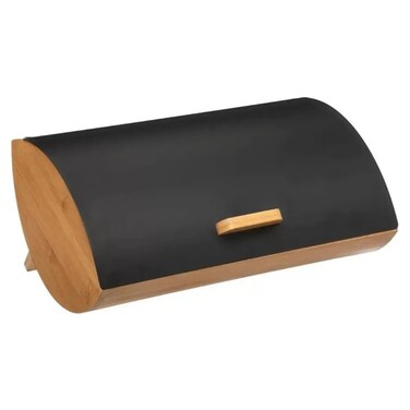 Simply Smart Black Bamboo Wood Bread Box- 35X17X26Cm
