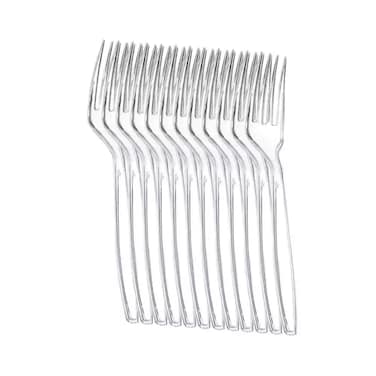 Falcon Disposable Clear Plastic Forks 6.5 Inch Size- 50Pcs