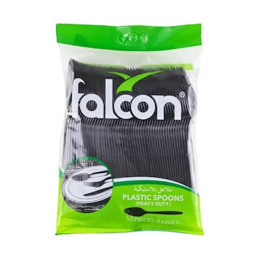 Falcon Heavy Duty Disposable Plastic Spoons- Black