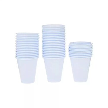 Foodpack Plastic Disposable Cups For Water, Juice Cold Drinks- 50 Pieces