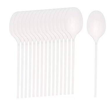 Hotpack Plastic Spoon Disposable White Spoons 16Cm- 50Pcs