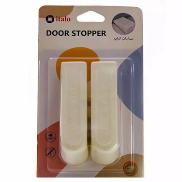 Italo Door Stopper, Non-Toxic Doorstops Plastic Door Stopper, 2Pcs, White