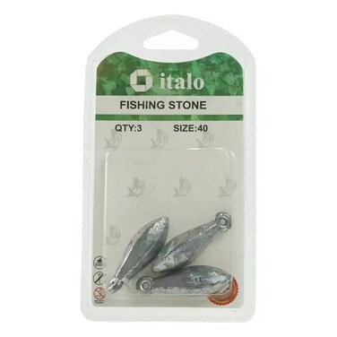 Italo Fishing Accessories, Fishing Stone Long, Pack Of 3Pcs- Size 40