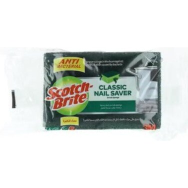 Antibacterial Heavy Duty Classic Nail Saver Scrub Sponge 4 units/pack Foam with Antibacterial preservatives