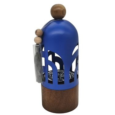 Akdc Incense Burner With Wooden Base And Metal Cover 22Cm*8Cm*8Cm, Blue
