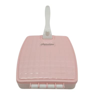 Parsian Plastic Carpet Brush 4Line Sweeper Manual Double Roller Sofa Debris Brush 30cm-Pink&amp;White