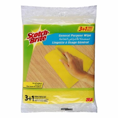Multi-Purpose Cleaning Wipe Yellow Color 4 units (3+1 Free)/pack Wipes like a Cloth-Absorbs like a Sponge
