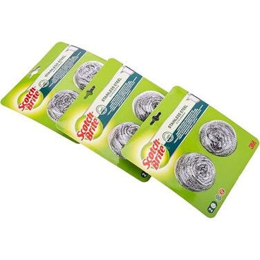 Stainless Steel Scrubber Extra Strong &amp; Long Lasting 6units (3*2piece Pack)