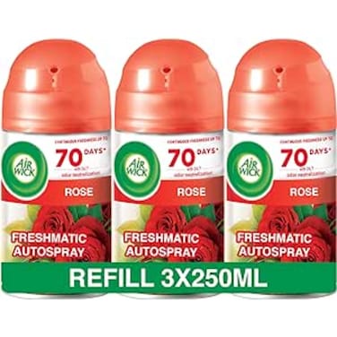 Air Wick Freshmatic Autospray Refill Rose Fragrance Eliminates Bad Odour like Cat Litter Smell 250 ml (Pack of 3)
