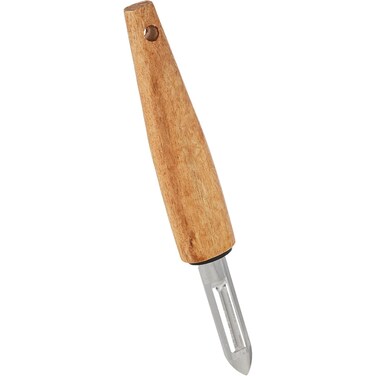 Cuisine Art Stainless Steel Peeler with Acacia Wood Handle-20cm-Silver &amp; Brown