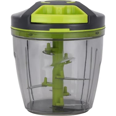 Royalford Handy Pull Chopper 1000ml 6pcs SS Bladde Manual Food Processor Vegetable Chopper Green
