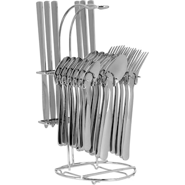 Royalford 24Pcs Portable Family Dining Table Kitchen Travel Utensils Set Cutlery Set