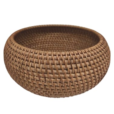 AKDC Rattan Round Fruit Basket Bowls Handwoven Storage Serving Baskets Wicker Organizer for Dinning Room-20CM