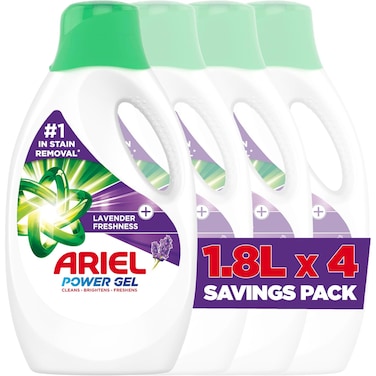 Laundry Detergent Lavender Freshness Power Gel, 1.8L Pack of 4