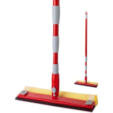 Liao Ao B130012 Window Cleaner with Metal Handle 12-Inch Cleaning Head Red/Grey