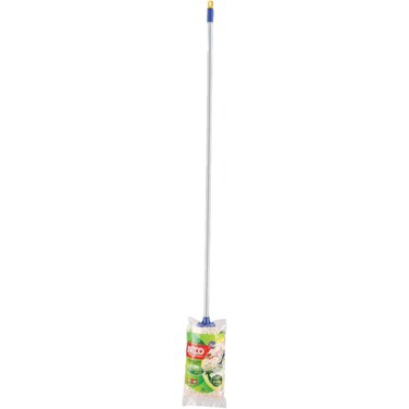 Neco Water Mop With Fixed Steel Handle &amp; Cotton Refill-126cm-Blue